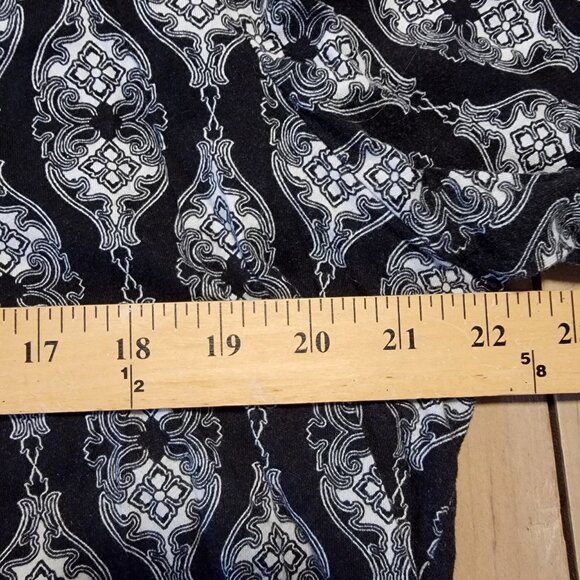 Vintage Anne Klein Polyester Black White Patterned Top 3/4 Sleeve Est Sz L - Picture 6 of 8